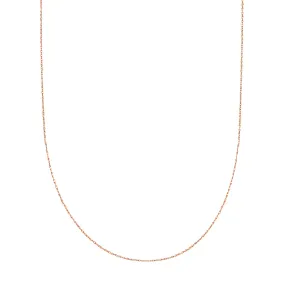 14k Rose Gold Rope Chain Necklace, 0.5mm, 18"