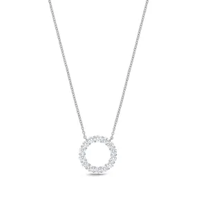 18K WHITE GOLD DIAMOND CIRCLE NECKLACE 1.06CT