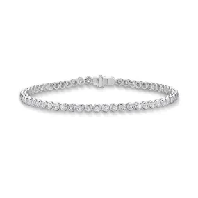 18K WHITE GOLD DIAMOND TENNIS BRACELET .90CT