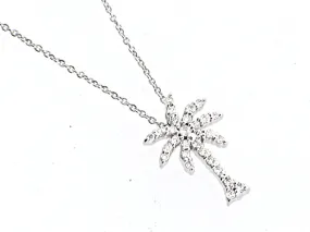 18K WHITE GOLD TINY TREASURES SMALL DIAMOND PALM TREE NECKLACE