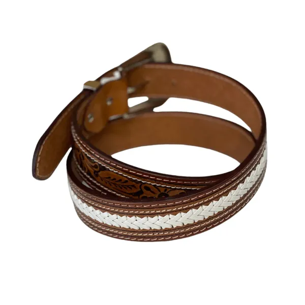 A8465 - Koa Leather Hand Carved Western Belt