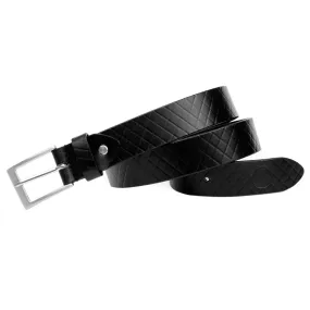 Bacca Bucci Genuine Textured Leather Belt for Casual Jeans & Dress with elegant Steel buckle