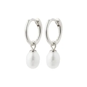 BERTHE recycled pearl hoop earrings silver-plated