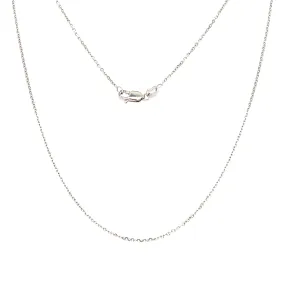 Cable Chain 1.0mm with 16in Length in 10K White Gold