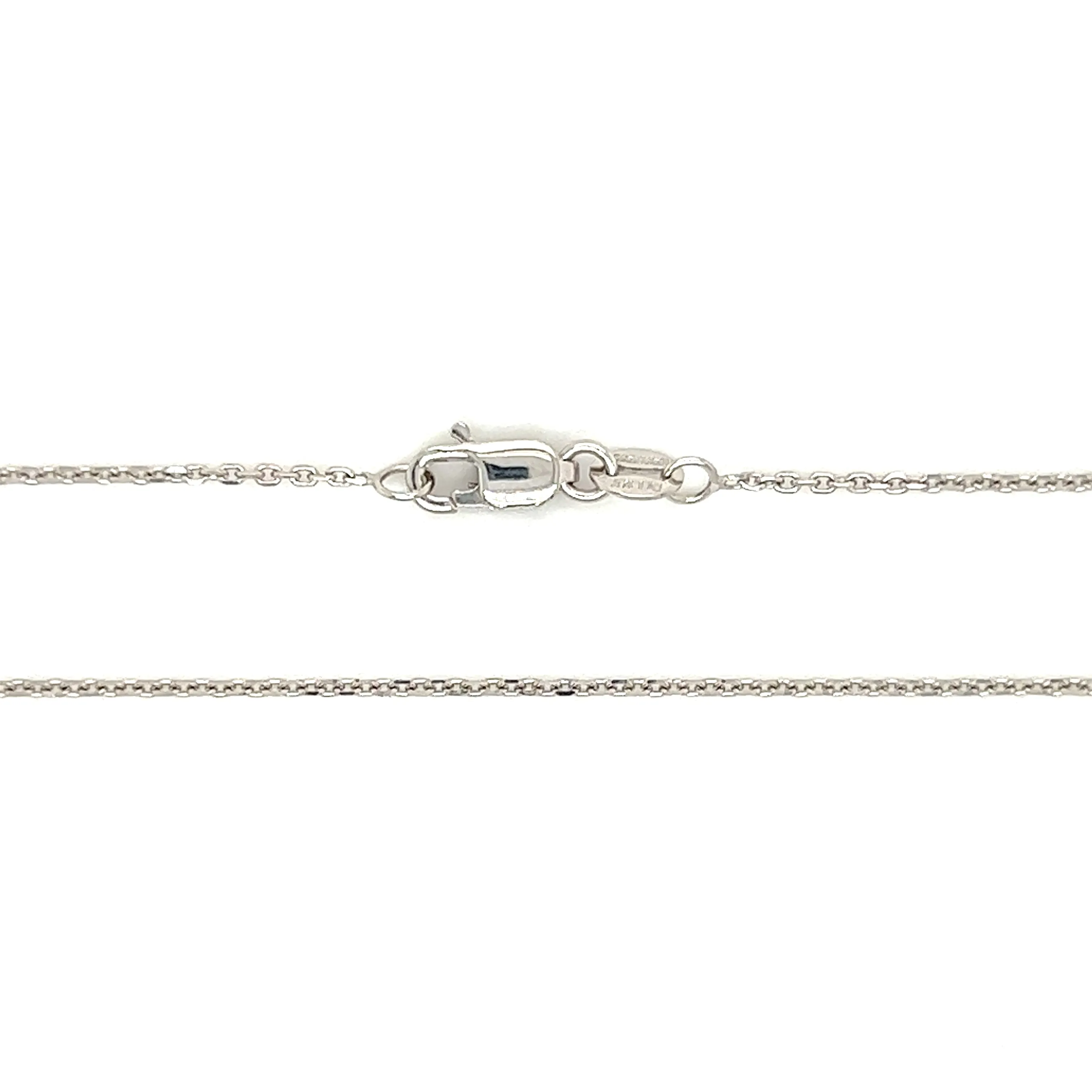 Cable Chain 1.0mm with 16in Length in 10K White Gold