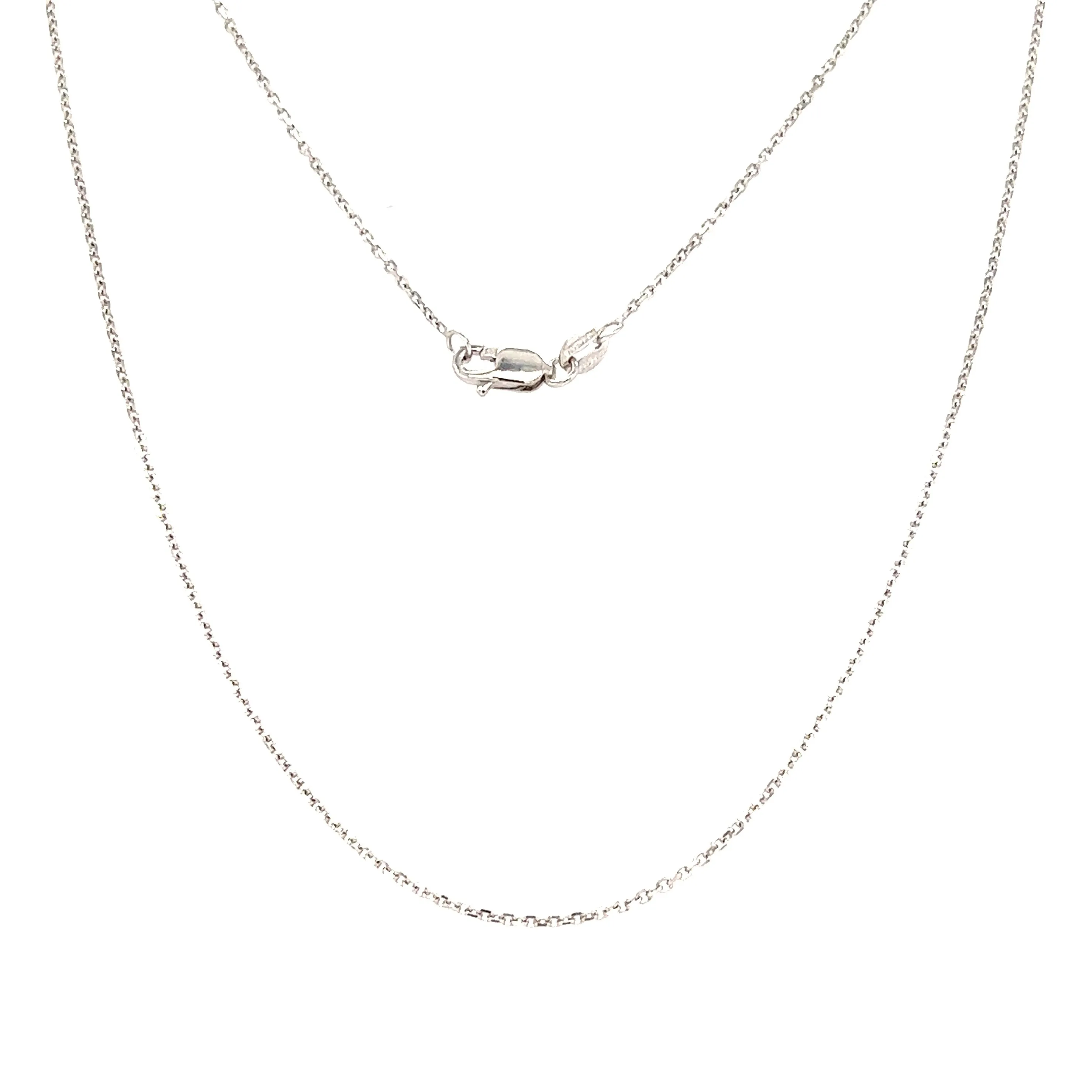 Cable Chain 1.0mm with 16in Length in 10K White Gold