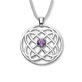 Celtic Silver Pendant CP325 Amethyst