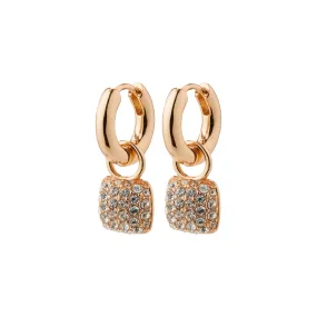 CINDY recycled crystal hoop earrings rosegold-plated