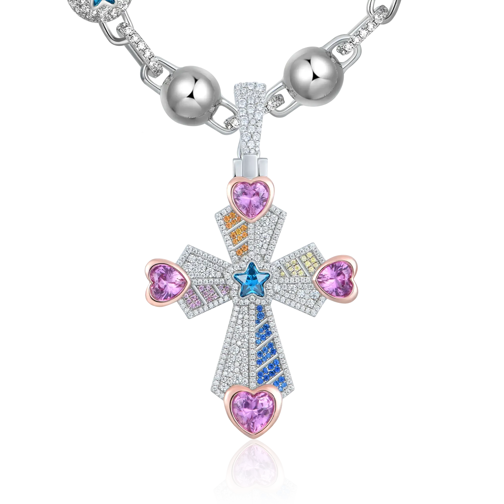 LaFlare Church On Iced Cross Pendant