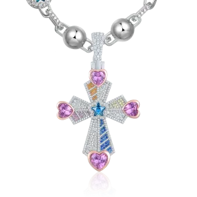 LaFlare Church On Iced Cross Pendant