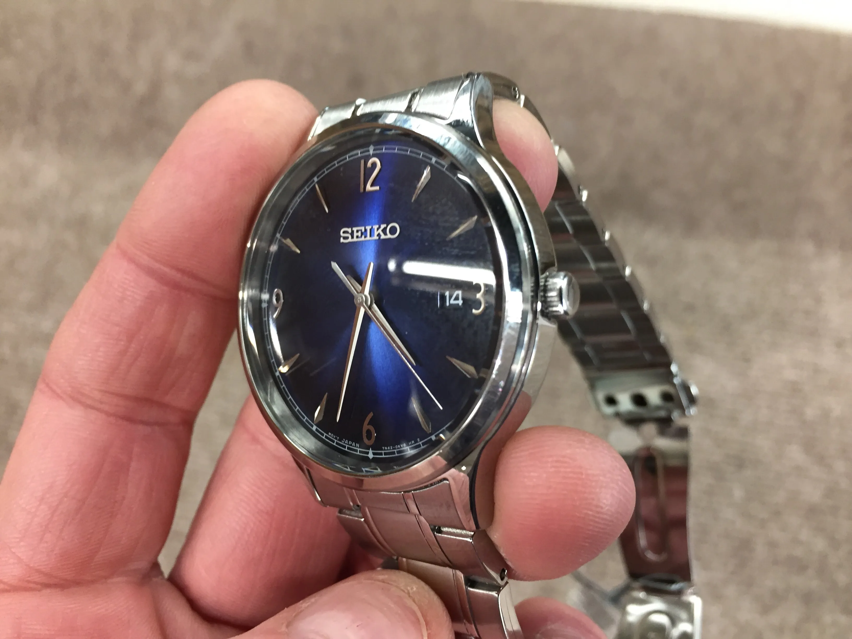 Men's Seiko Blue Dial Stainless Steel Watch