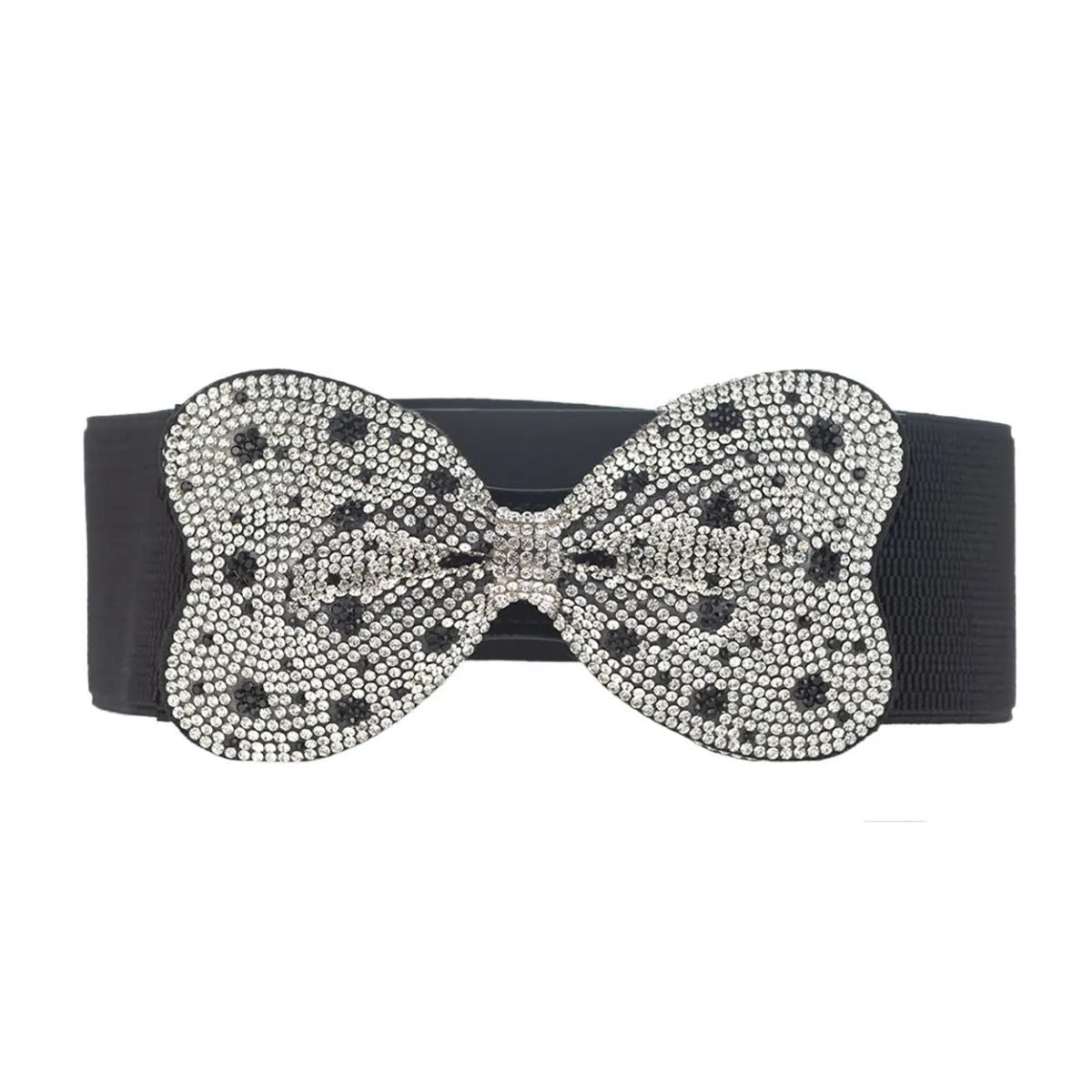 Rhinestone Bow Stretch Belt