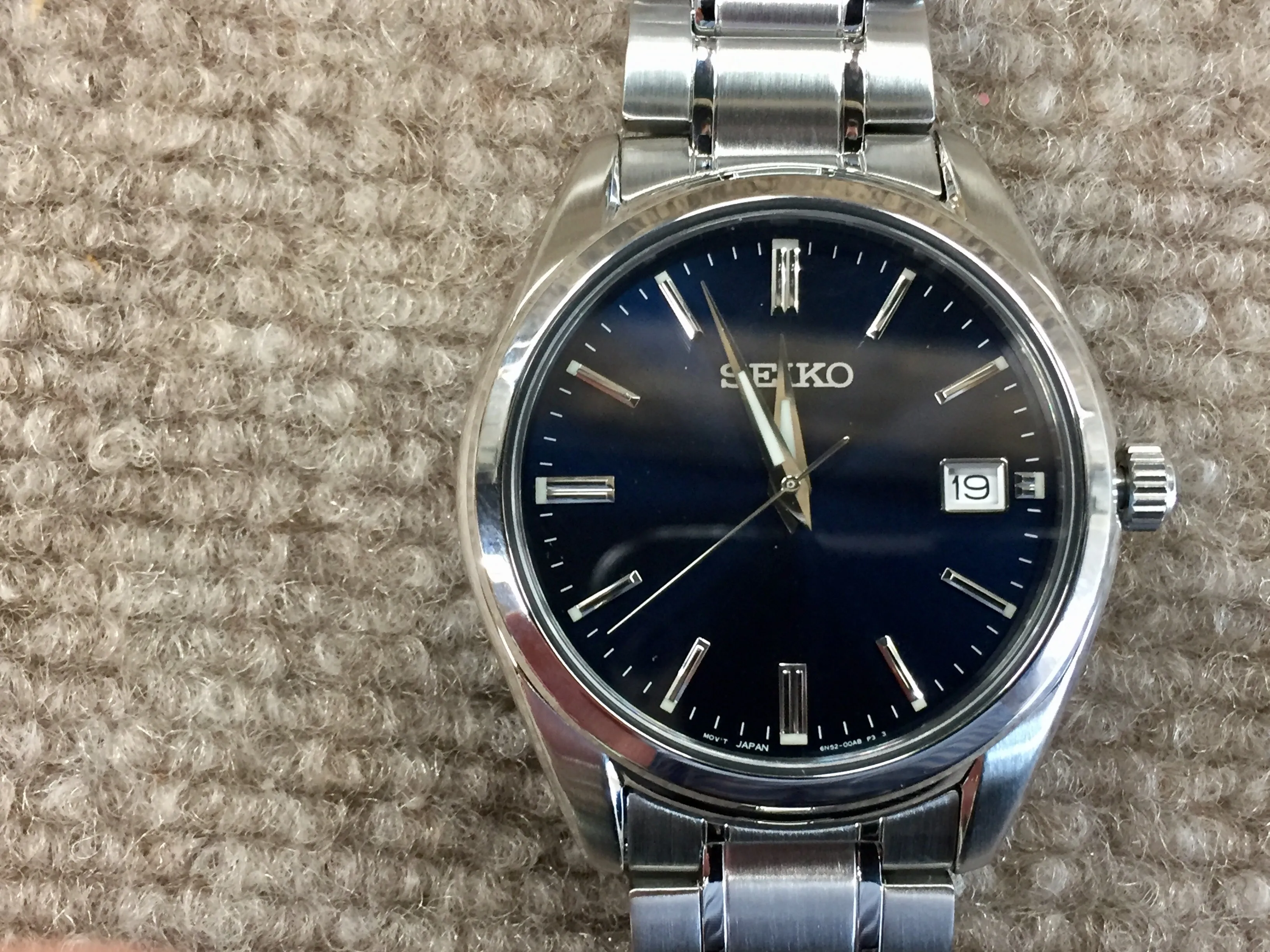 Seiko Stainless Steel Blue Dial With Date Watch