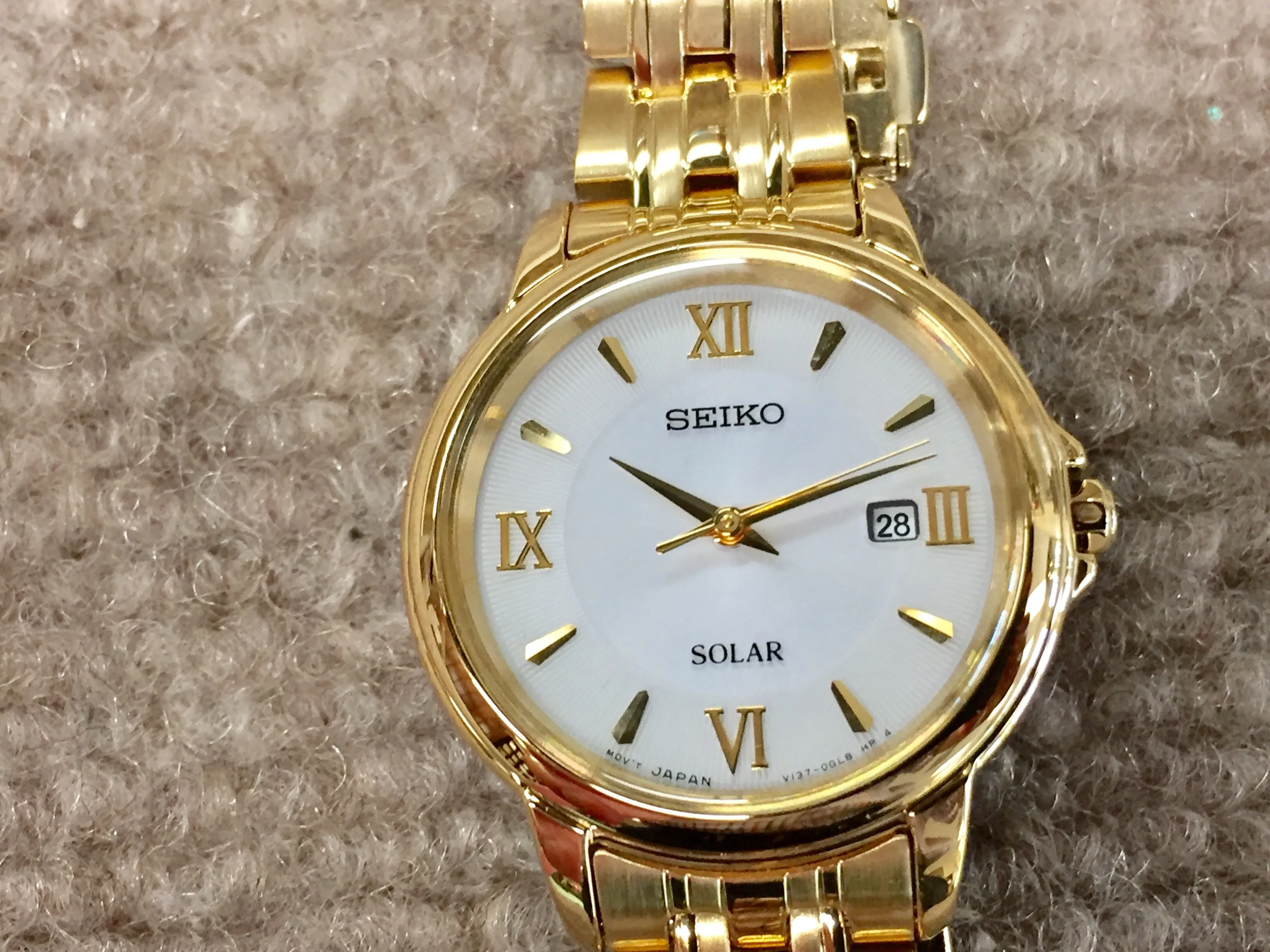 Seiko Women's Gold Tone Watch SUT350 Solar