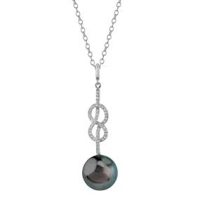 Tahitian South Sea Pearl & Diamond Levana Infinity Pendant