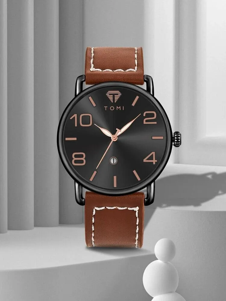 TOMI T-035 Men Wrist Watch Quartz Date Round Dial