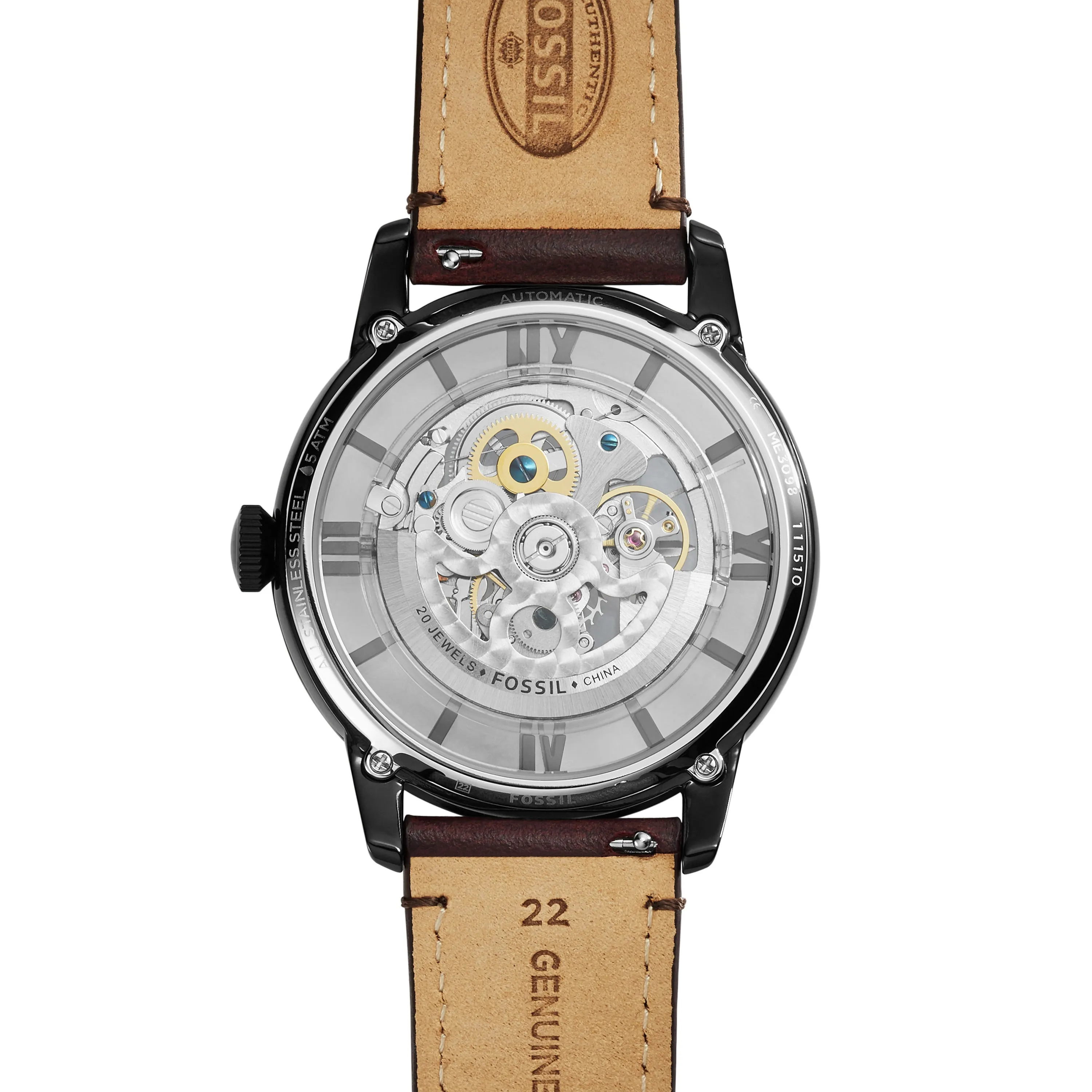 Townsman Automatic Dark Brown Leather Watch