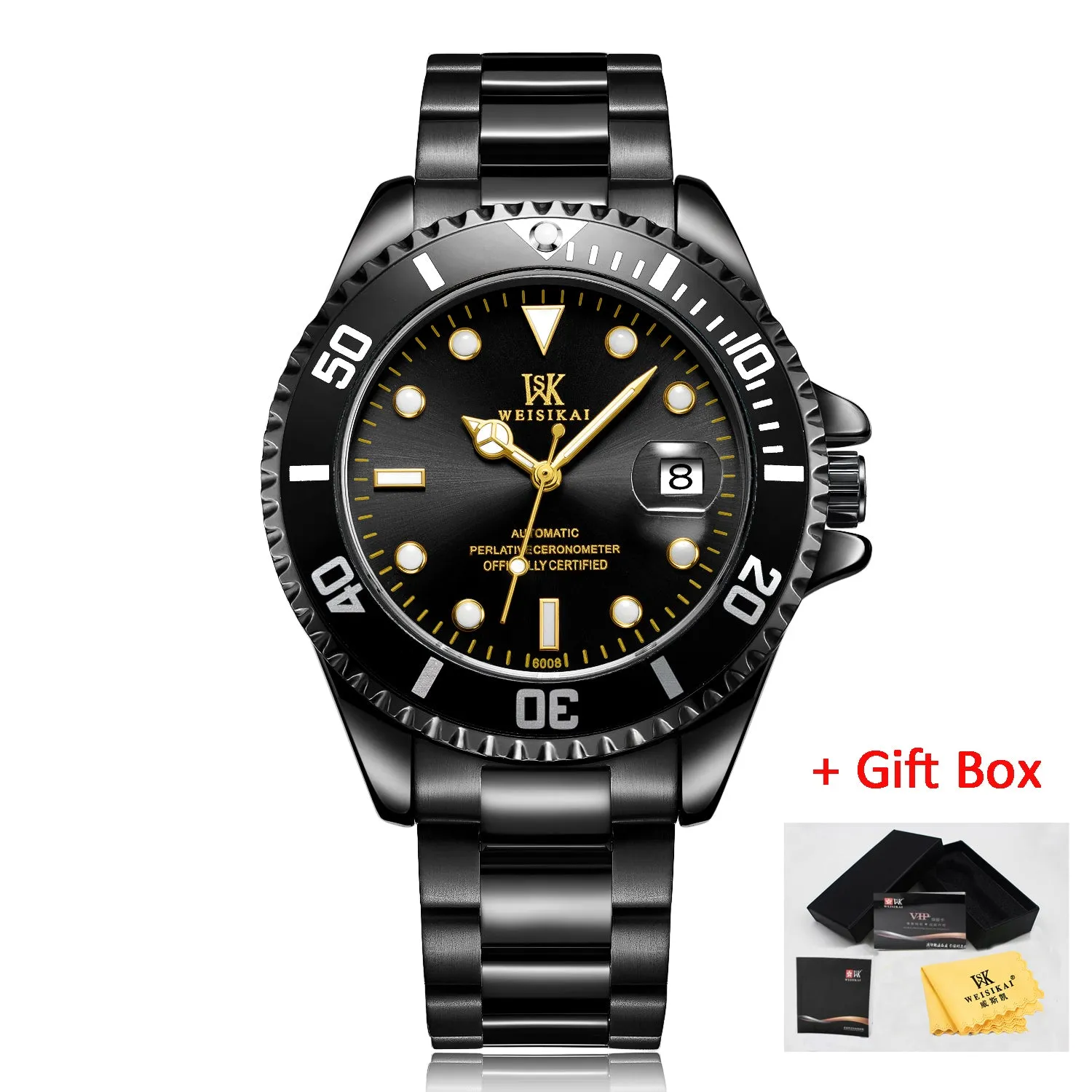 WEISIKAI Luxury Mens Diver Watch - Top-Brand Automatic Mechanical Sports Watch - Premium Diving Wristwatch - Masculino Style