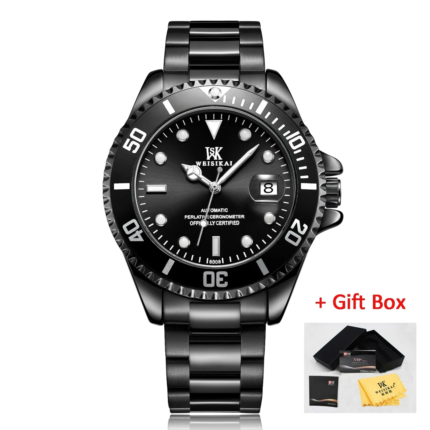 WEISIKAI Luxury Mens Diver Watch - Top-Brand Automatic Mechanical Sports Watch - Premium Diving Wristwatch - Masculino Style