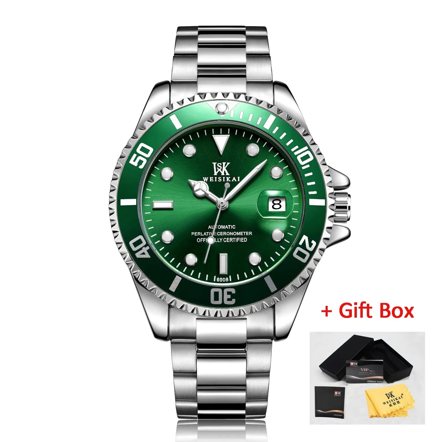 WEISIKAI Luxury Mens Diver Watch - Top-Brand Automatic Mechanical Sports Watch - Premium Diving Wristwatch - Masculino Style