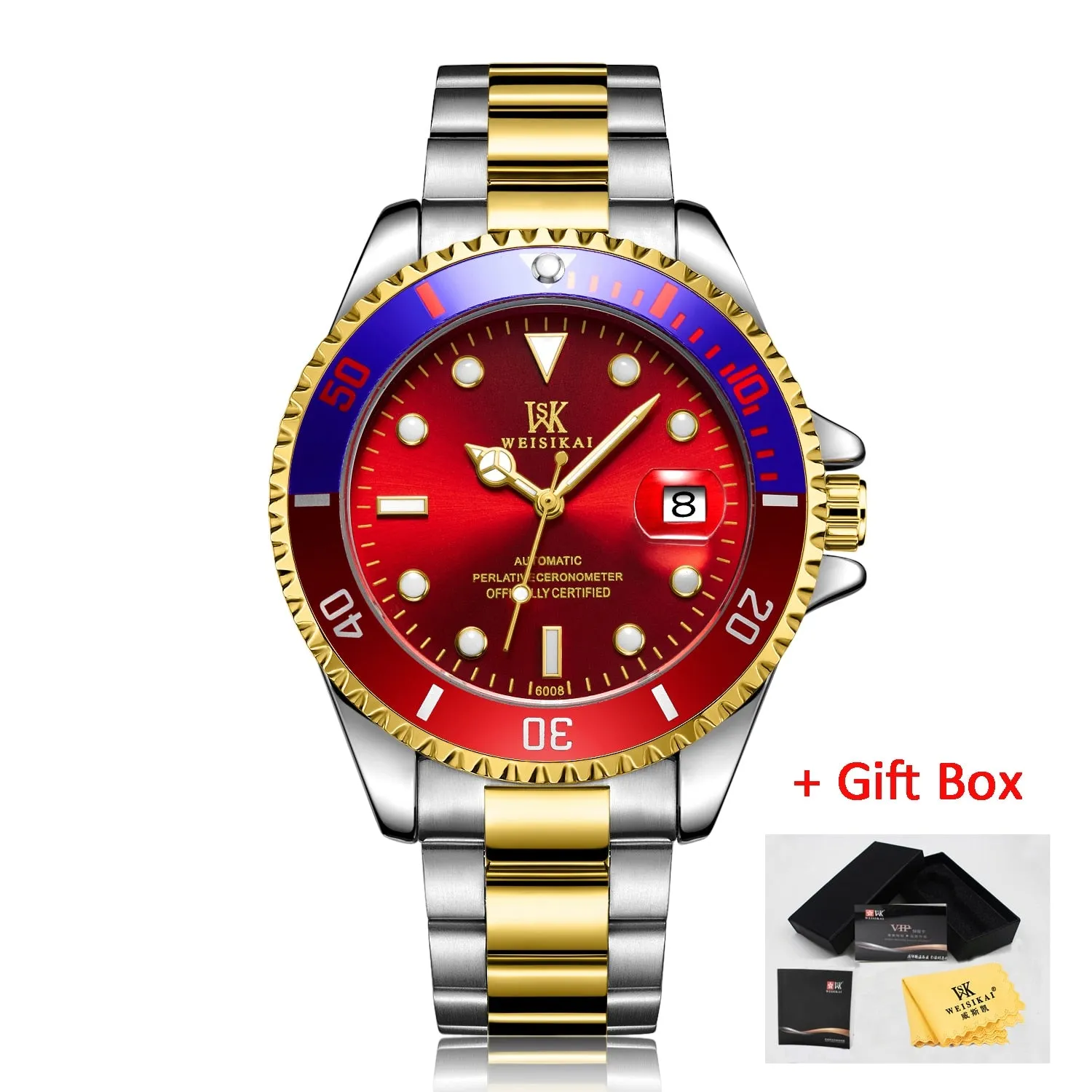 WEISIKAI Luxury Mens Diver Watch - Top-Brand Automatic Mechanical Sports Watch - Premium Diving Wristwatch - Masculino Style