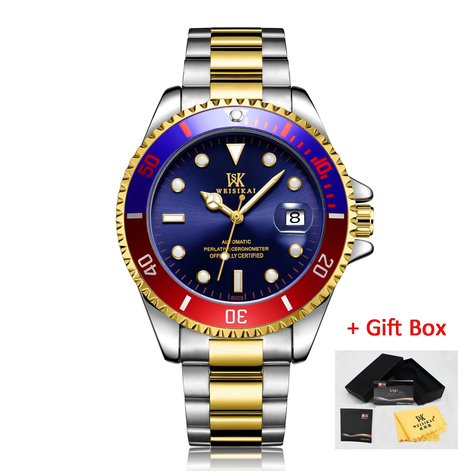 WEISIKAI Luxury Mens Diver Watch - Top-Brand Automatic Mechanical Sports Watch - Premium Diving Wristwatch - Masculino Style