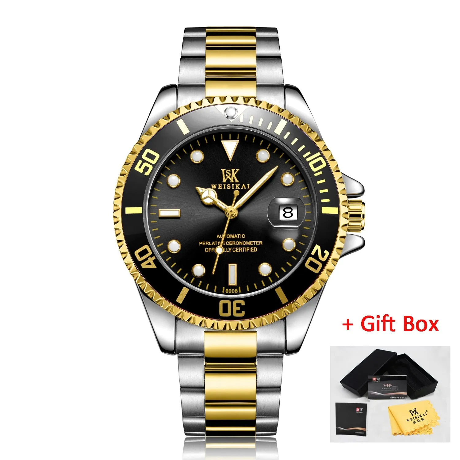 WEISIKAI Luxury Mens Diver Watch - Top-Brand Automatic Mechanical Sports Watch - Premium Diving Wristwatch - Masculino Style