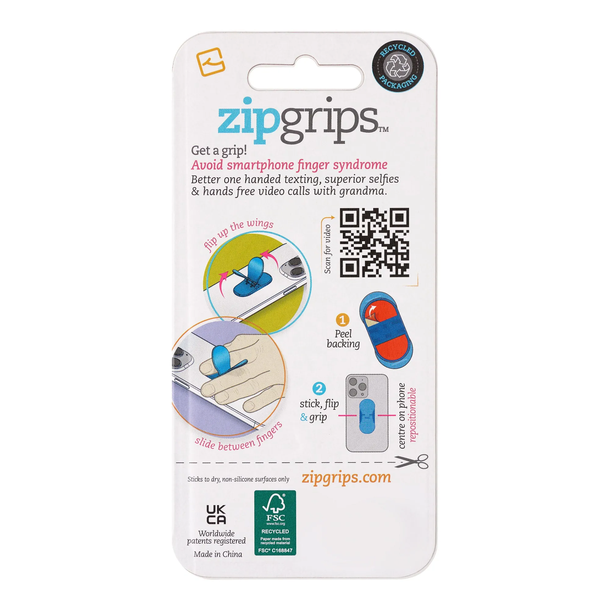 ZipGrips Phone Holder - Blue Dots